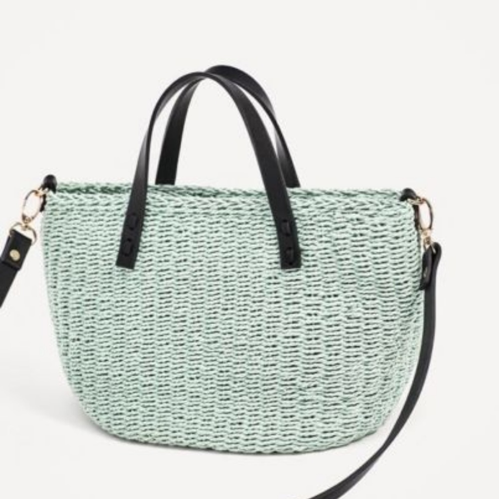 Zara NWT Mint Braided Mini Tote Bag - Picture 3 of 7
